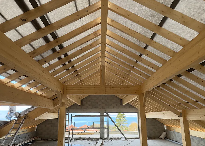 Charpente fermette bois pour construction neuve, Haute-Savoie